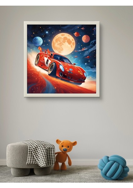 Kırmızı Şimşek Araba LED Tablo – 60X60 cm | Sıva Üstü Montajlı, Tak-Çalıştır Sistem, Arapuarlı indirimleri