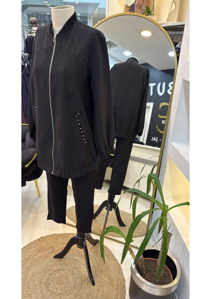 6030 Cep Taş Işlemeli Kap - Siyah