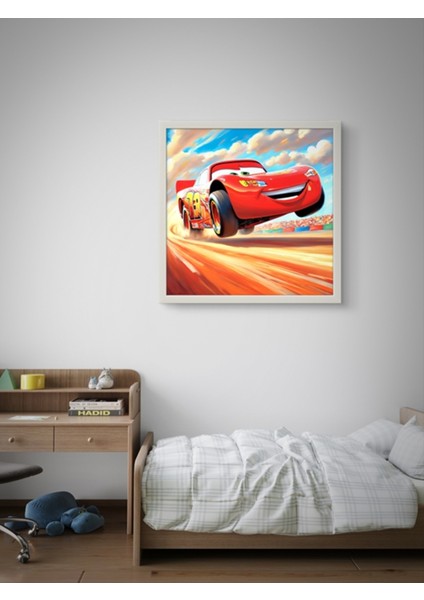 Canavar Çılgın Araba Pistlerde LED Tablo – 60X60 cm | Sıva Üstü Montajlı, Tak-Çalıştır Sistem, fırsatları