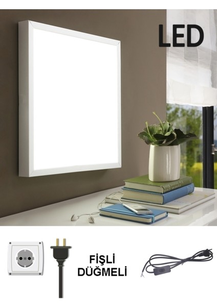 Kabe LED Tablo – 60X60 cm | Sıva Üstü Montajlı, Tak-Çalıştır Sistem, Arapuarlı