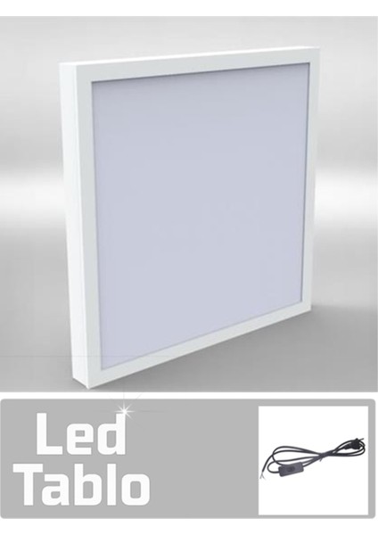 Kabe LED Tablo – 60X60 cm | Sıva Üstü Montajlı, Tak-Çalıştır Sistem, Arapuarlı