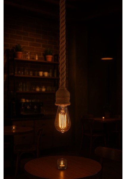 Halat Sarkıt Avize – El Örgüsü Jüt Halatlı, Sıcak Işıklı Dekoratif Aydınlatma” modelleri