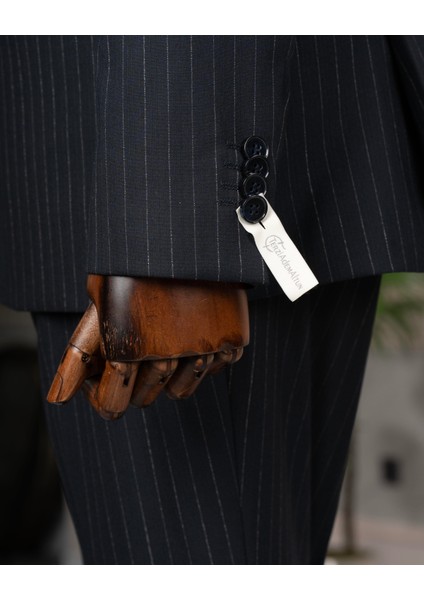 Italyan Stil Slim Fit Kruvaze Ceket Pantolon Takım Elbise Lacivert T14465 indirimleri