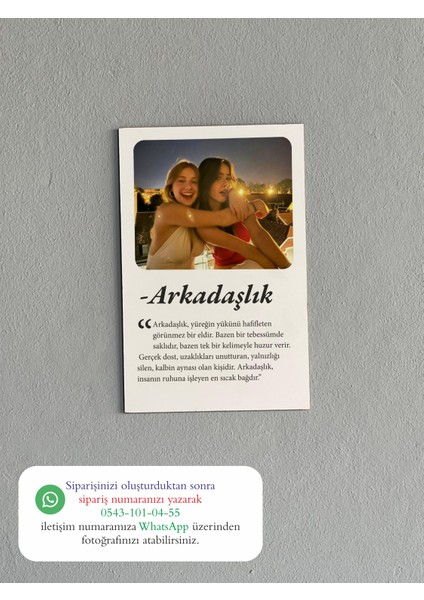 Arkadaşlık Temalı Anlamlı Ahşap Tablo | 20X30 Uv Baskı – En Iyi Arkadaşa Hediye fiyatları
