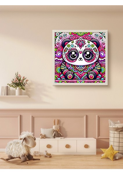 Desenli Sevimli Panda LED Tablo – 60X60 cm | Sıva Üstü Montajlı, Tak-Çalıştır Sistem, Arapuarlı fırsatları