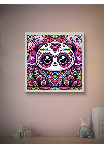 Desenli Sevimli Panda LED Tablo – 60X60 cm | Sıva Üstü Montajlı, Tak-Çalıştır Sistem, Arapuarlı indirimleri
