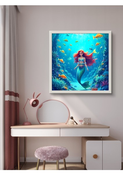 Denizin Kızı Çocuk Odası LED Tablo – 60X60 cm | Sıva Üstü Montajlı, Tak-Çalıştır Sistem, Arapuarlı modelleri