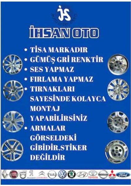 Renault Clio Kangoo R19 13" Jant Kapağı Takımı (4 Adet) Tisa R005 fiyatları