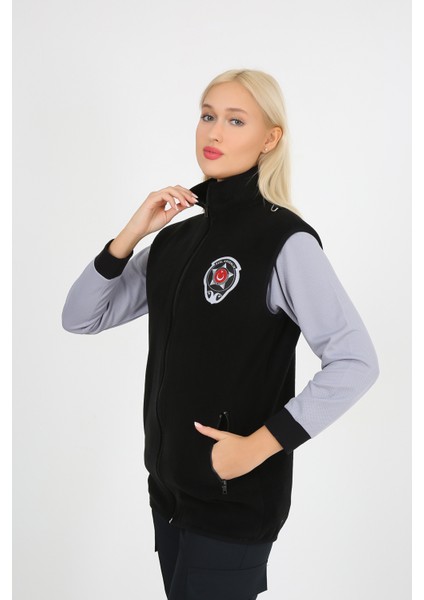 Siyah Özel Güvenlik Bayan Polar Yelek (Armalı ve Sırt Nakışlı) fiyatları