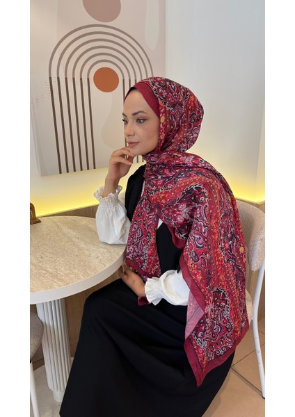 Etnik Desen Bambu Kraş Soft Şal