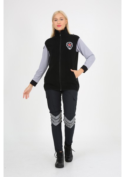 Siyah Özel Güvenlik Bayan Polar Yelek (Armalı ve Sırt Nakışlı) modelleri