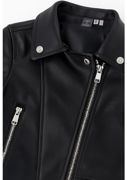 Bg Store Kız Çocuk Siyah Deri Ceket modelleri