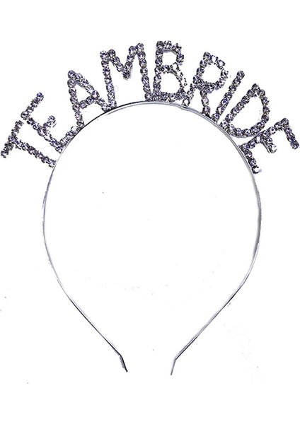 Kristal Taşlı Gümüş Renk Team Bride Gelin Tacı