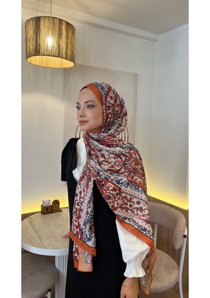 Etnik Desen Bambu Kraş Soft Şal