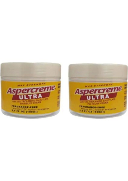 Aspercreme Ultra Sırt, Bel, Kas, Diz, Dirsek, Vücut Ağrı Masaj Kremi 100 ml x 2 Adet