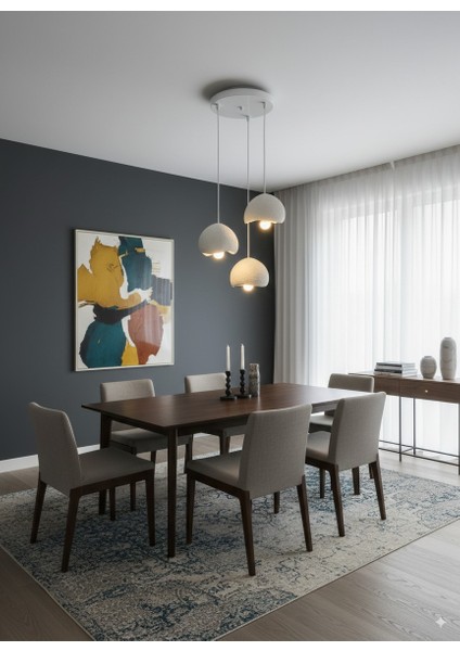 Iskandinav Beton 3 Lü Sarkıt Avize Yeni Model