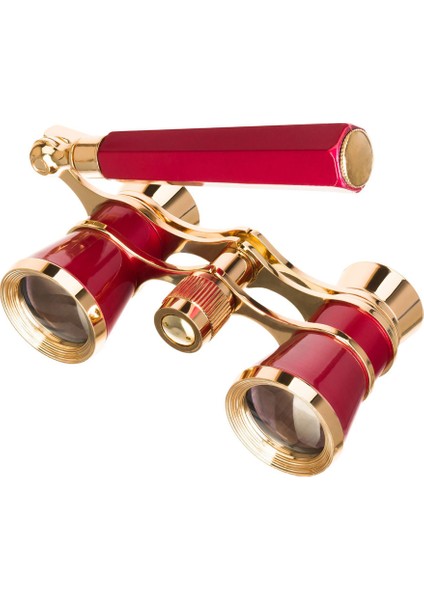 Nefis Işlemeli Tiyatro Opera Dürbünü 3X25 Prinç Metal Kaplamalı Retro Kahverengi