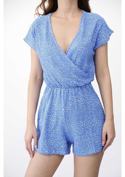 Kruvaze Yaka Kısa Tulum