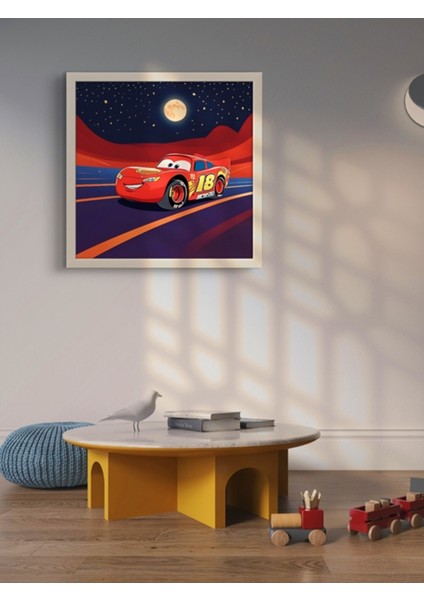 Kırmızı Şimşek Çocuk Odası LED Tablo – 60X60 cm | Sıva Üstü Montajlı, Tak-Çalıştır Sistem, Arapuarlı fiyatları