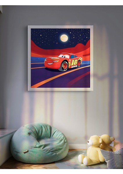 Kırmızı Şimşek Çocuk Odası LED Tablo – 60X60 cm | Sıva Üstü Montajlı, Tak-Çalıştır Sistem, Arapuarlı indirimleri