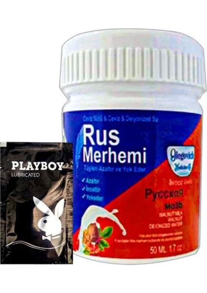 Playboy Blue Rus Merhemi 50 ml Tüy Dökücü Krem + Yanında Jel - 000031KI