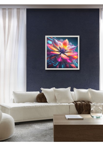 Genaretive Çiçek LED Tablo – 60X60 cm | Sıva Üstü Montajlı, Tak-Çalıştır Sistem, Arapuarlı indirimleri