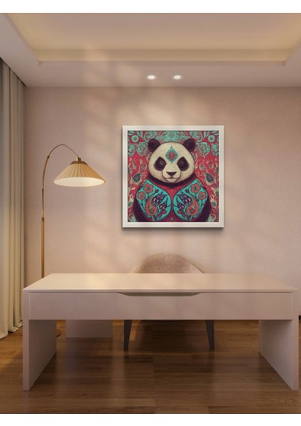 Türk Motifli Panda LED Tablo – 60X60 cm | Sıva Üstü Montajlı, Tak-Çalıştır Sistem, Arapuarlı fiyatları