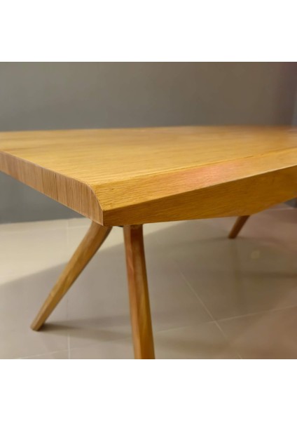 Bianca Masif Ahşap Ayaklı Meşe Kaplama Dikdörtgen Yemek Masası modelleri