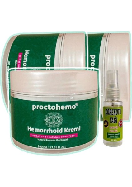 Proctohemo Krem 100 ml x 3 Adet + Çörek Otu Yağı 30 ml