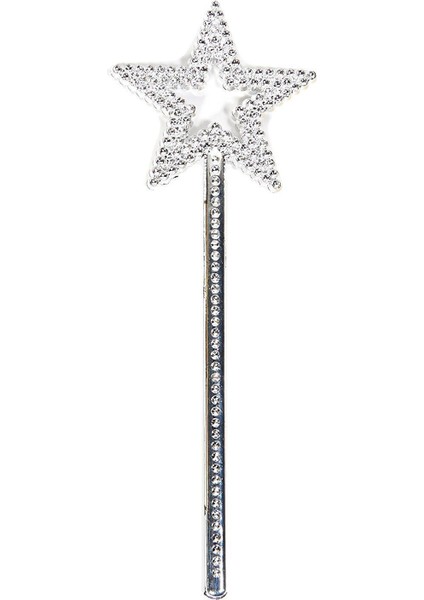 Yıldız Model Peri Asası Melek Asası Prenses Asası Metalize Gümüş Renk