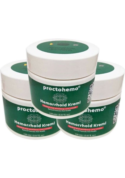 Proctohemo Hemeroid Cream 3 Adet 150 ml Büyük Boy Ba.sur Kremi