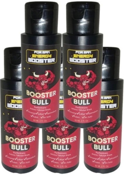 Booster Bull 5'li Paket Erkeklere Özel Yüksek Hızlı Aktivasyon Kremi 60 ml - 5 Adet 60 ml LFMYN123