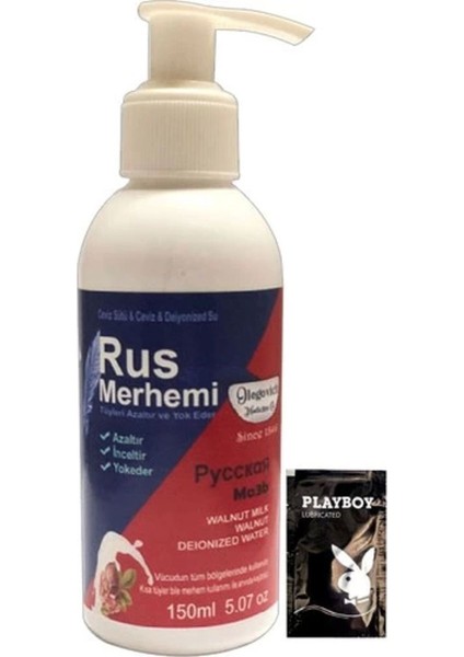 Playboy Blue 150 ml Cevizli & Ceviz Sütlü Rus Merhemi Tüylere Krem + Yanında Jel - 000031KI