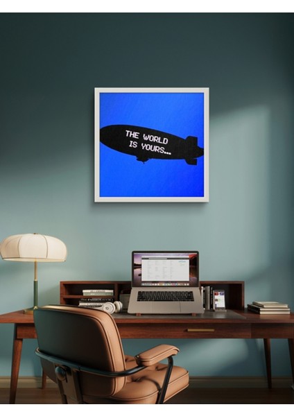 The World Is Yours LED Tablo – 60X60 cm | Sıva Üstü Montajlı, Tak-Çalıştır Sistem, Arapuar Anahtarlı fırsatları