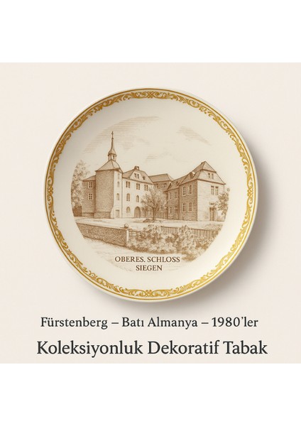 Oberes Schloss Sıegen Dekoratif Damgalı Porselen Anı Tabağı – 1980’LER indirimleri