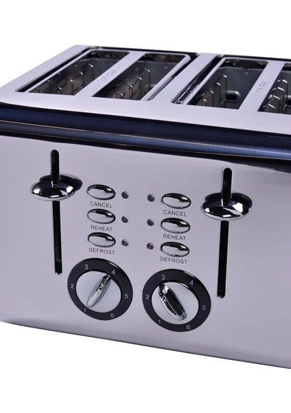 Gem Titan Parlak Gümüş Gri Dört Dilim Ekmek Kızartma Makinesi modelleri