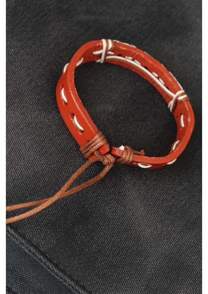 Mermer Taşlı Kahverengi Deri Erkek Bileklik - TJ-EB1867 fiyatları