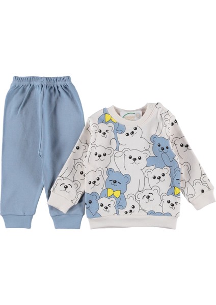 Ayı Baskılı Ikili Erkek Bebek Takım