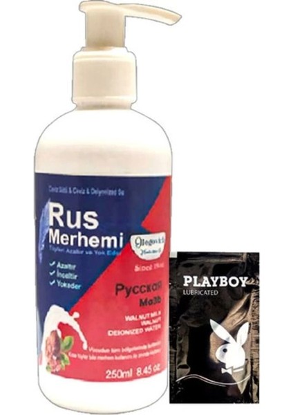 Playboy 250 ml Ceviz Sütlü & Cevizli Rus Merhemi Tüy Dökücü Krem + 1 Armağan Jel - 000031KI