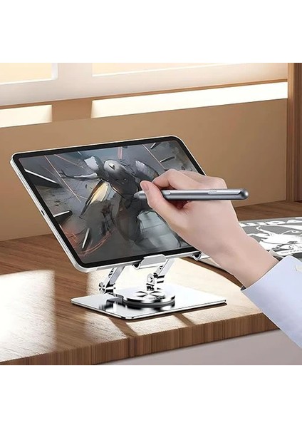 Evrensel Tablet Standı Ipad Uyumlu 360 Derece Dönen Alüminyum Masaüstü Tablet Telefon Tutucu fırsatları
