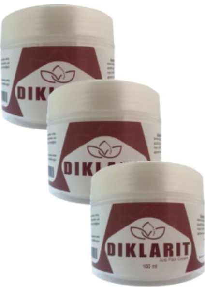 Diklarit Anti Pain Cream Ağrı ve Sızıları Için Bakım Kremi 100 ml x 3 Adet