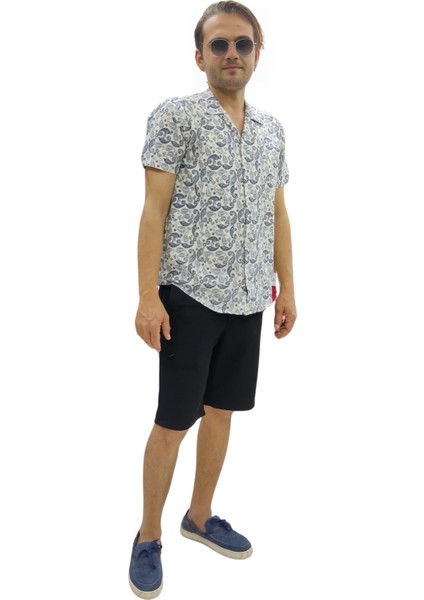 Apaj Yaka %100 Pamuk Desenli Keten Gömlek modelleri