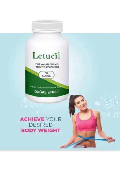 Letucil Zayıflatmaya Hafifliğinize Inceliğinize 30 Lu Yeşil Çay ve Biberiyeli Güç Desteği x 2 Adet fiyatları