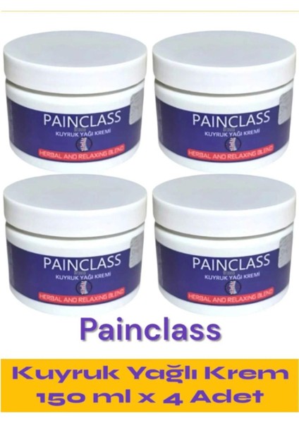 Kuyruk Yağı Kremi Painclass- Ağrılarınız ve Sızılarınız Için Büyük Boy 150 ml x 4 Adet