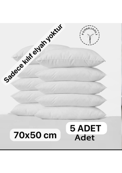 Pamuk Kumaşlı Fermuarlı Yastık Içi Kılıf krem 50X70 Ebat Şilte