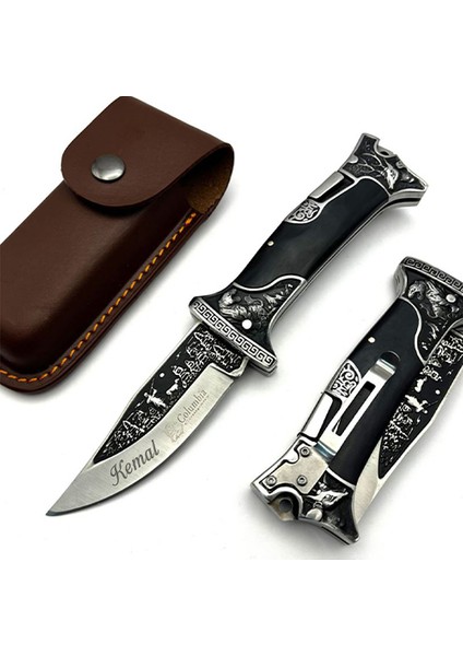 Kişiye Özel Isimli Columbia A3188-B 23 Isim Baskılı Columbia Geyikli Çakı