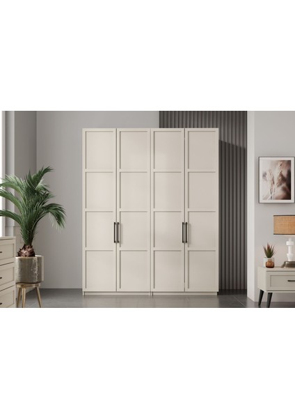 Pita Beige 4 Kapılı Gardırop
