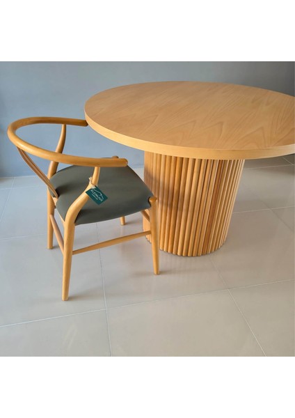 Patelya Yuvarlak Ahşap Yemek Masası, Farklı Ölçü ve Renk Seçenekleri fırsatları