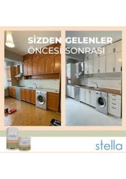 Stella Pratik Avantajlı Set Yeni Nesil Dönüşüm Boyası Beyaz - Dolap-fayans-cam-plastik-ahşap-duvar-kapı fırsatları