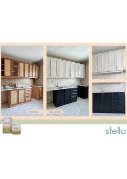 Stella Pratik Avantajlı Set Yeni Nesil Dönüşüm Boyası Beyaz - Dolap-fayans-cam-plastik-ahşap-duvar-kapı indirimleri